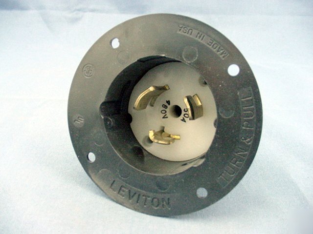 Leviton california locking flanged inlet plug 50A 480V