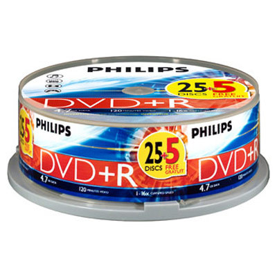 New 30 philips 16X dvd+r blank dvd discs