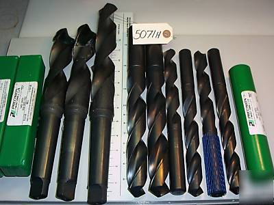 New (9) #4 m.t. shank drills, various sizes, most are 