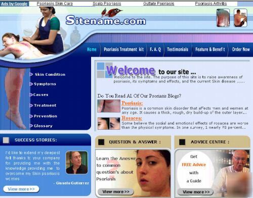 Psoriasis treatment website business for sale + adsense