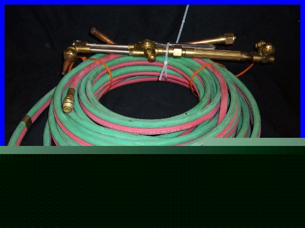 Uniweld 8F42 brass torch, 6-fma tip, w/hoses