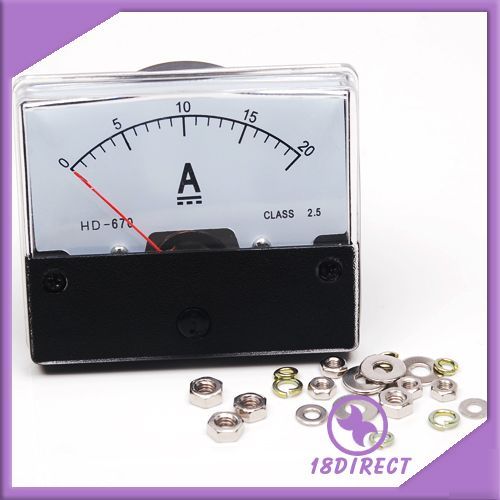 New 20A dc analog ampmeter 0-20 amp current panel meter