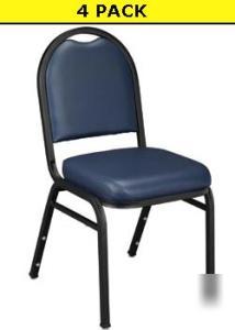 New nps 9204 (4 pack) midnight blue vinyl stack chairs
