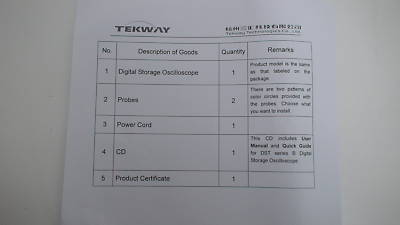 Tekway DST1102B 100MHZ 1GSA/s 2 ch usb oscilloscope 