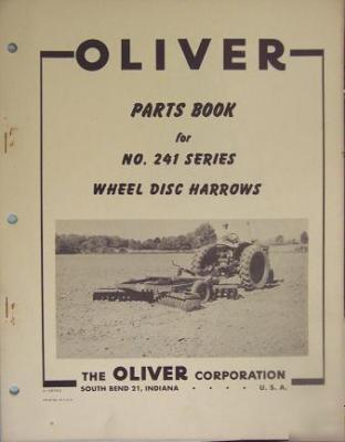 1950S oliver 241 series disk harrows parts manual