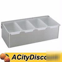 1DZ update 4 compartment condiment dispenser stainless