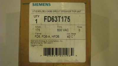 New siemens FD63T175 i-t circuit breaker trip unit