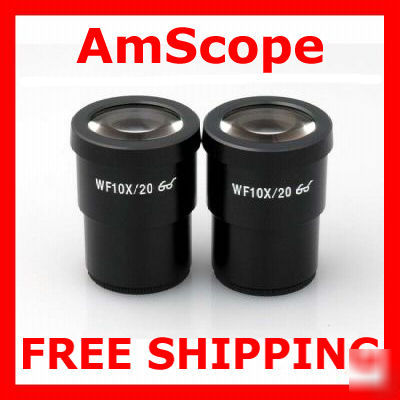 Pair of wf 10X/20 eyepieces 4 zeiss leica olympus nikon