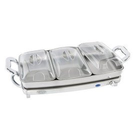 Stainless 3-station buffet server & food warming tray