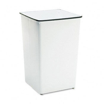 Swing top waste receptacle base lid steel 36 gal white