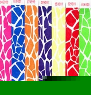 500 fun giraffe tyvek wristbands: mix from 6 colours