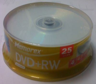 25 memorex blank dvd discs recordable dvd+rw 4X 4.7GB