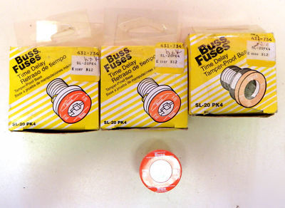 Buss fuses sl-20 set of 3 4-pack boxes