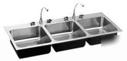 Just tlx-2273-gr-3 triple bowl 3 compartment sink ss