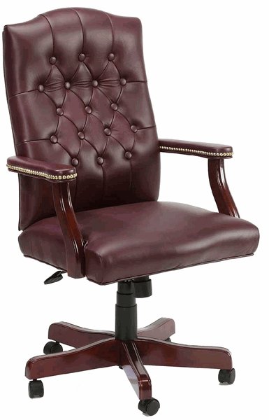 Martha washington burgundy leather computer desk chair