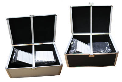 300 cd dvd aluminum storage case w/ 150 plastic sleeves