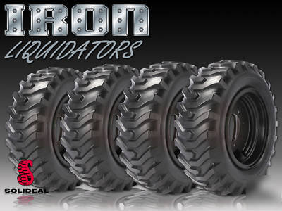 4 10X16.5 solideal skid steer bobcat tires wheels rims