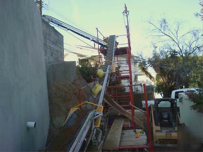 Conveyor belt, rock dirt concrete