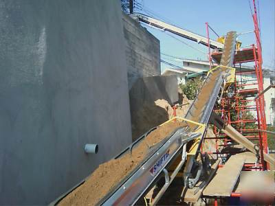 Conveyor belt, rock dirt concrete