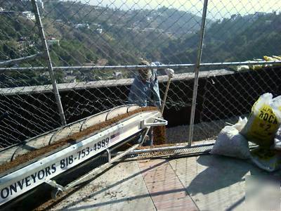 Conveyor belt, rock dirt concrete