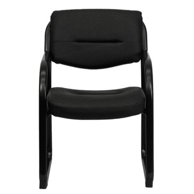 New 4X lot black leather open back executive side chair 