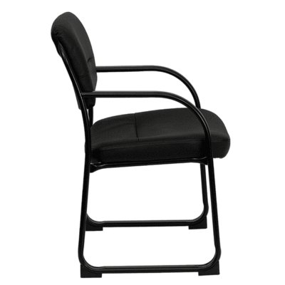New 4X lot black leather open back executive side chair 