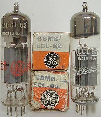 New tubes = 2 ge 6BM8 ECL82 nos holland france tube