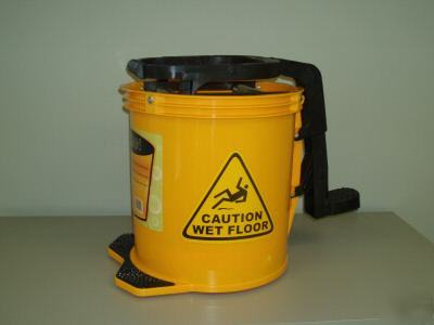 New mop bucket & foot operated brass wringer 16 litre