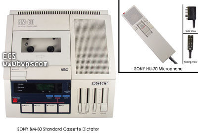 Sony bm-80D BM80D standard cassette dictator