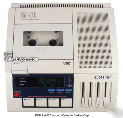 Sony bm-80D BM80D standard cassette dictator