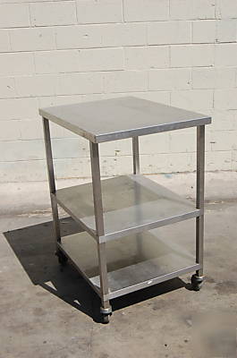Stainless steel bus dish restaurant cart 3 shelf rack 