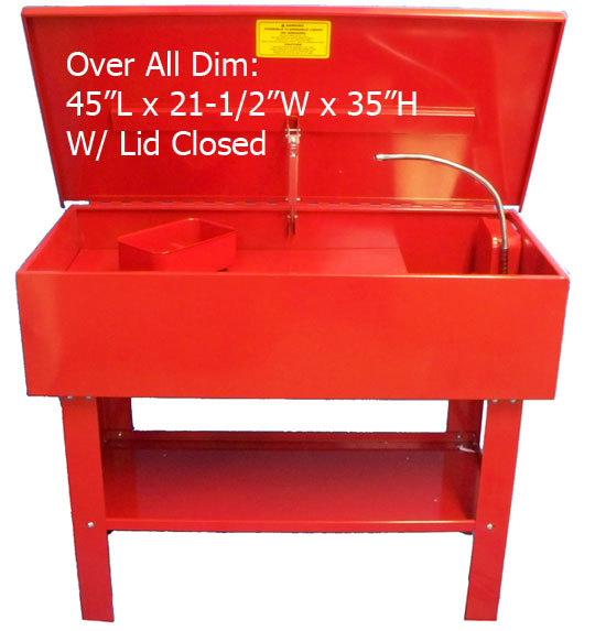40 gallon parts washer cleaner w/ pump shelf & basket