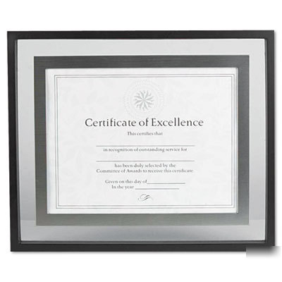 Contemporary float frame w/brushd aluminum accent black