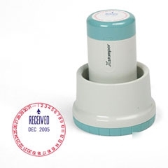 Cosco rotary stamp date received 134 diameter redblue