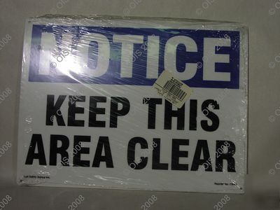 New lab safety 20683 sign keep area clear 20683PE 