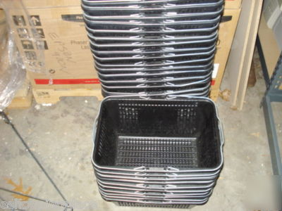 Shopping baskets lot of 10 black plastic 18X13X9