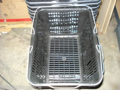 Shopping baskets lot of 10 black plastic 18X13X9