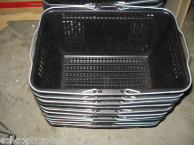 Shopping baskets lot of 10 black plastic 18X13X9