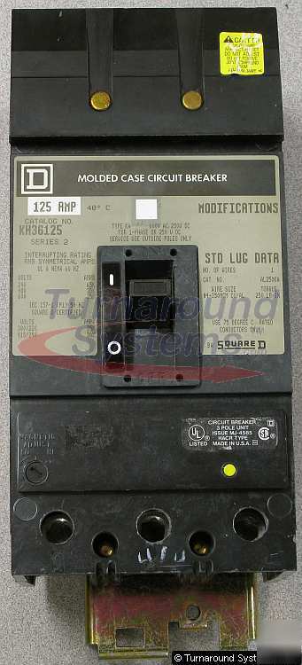 Square d KH36125 circuit breaker, 125 amp, i-line