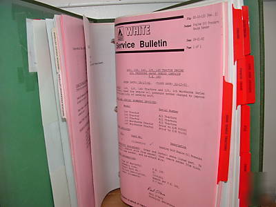 White tractor parts manual service bulletins, 1992-95