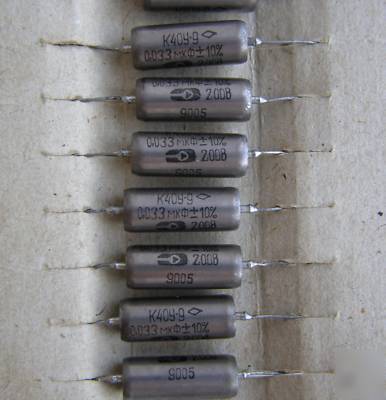 0,033UF +/-10% 200V pio capacitors K40Y-9 nos lot of 10