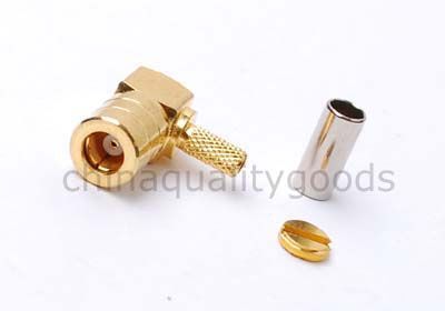 10X smb female crimp connector right angle RG316 RG174