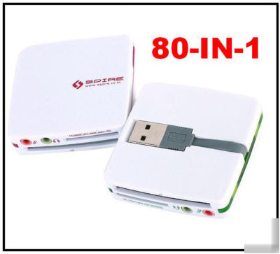 80-in-1 usb 2.0 memory card reader + earphone&mic jack