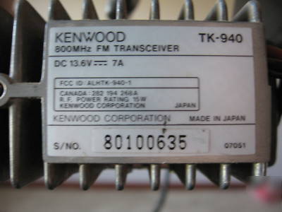 Kenwood transceiver tk-930, tk-940, TK480 w/ chargers