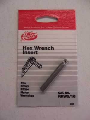Malco RRW516 hex wrench insert for refrigeration wrench