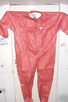 10 x tyvek pro-tech 5/6 disposable overalls medium red