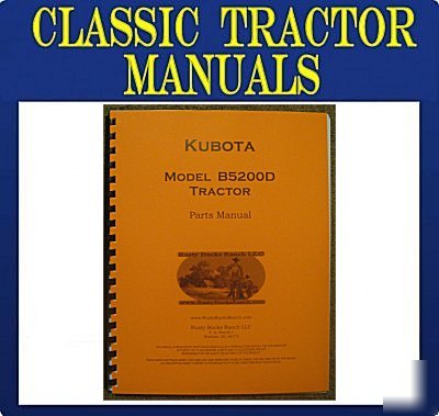 Kubota B5200D tractor parts catalog manual