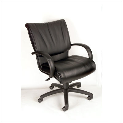 Mid-back modern leather executive chair spring office