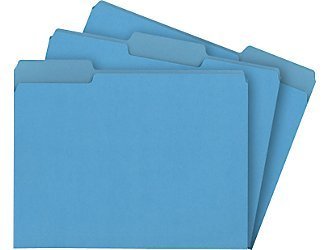 Nib globe-weis file folders blue 1/3 cut letter 100CT b 