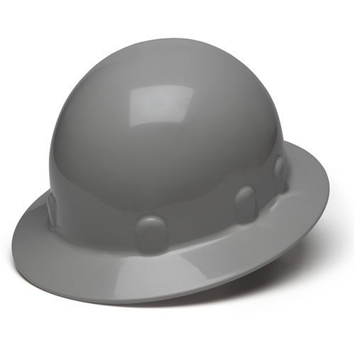 Pyramex hard hat 4 point ratchet-full brim-sleek-gray